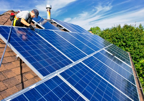 A solar panel installer working on Solar for Homes in Richmond VA