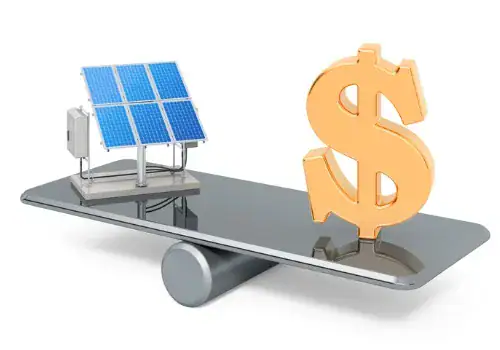 solar panels and dollar symbol balance concept 3d rendering isolated picture id1232928770.jpg